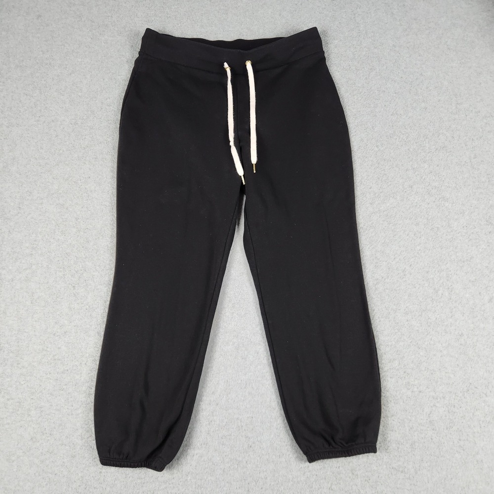 Old Navy Jogger Sweatpants Womens Small Black Fleece Lined Drawstring Waist